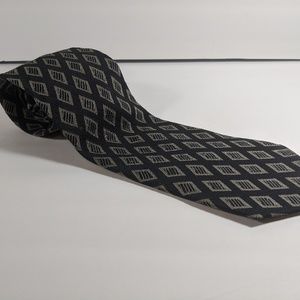 Today's Man Gray & Black Diamonds Tie (100% Silk)
